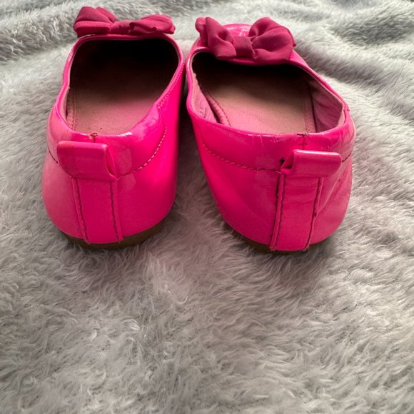 H&M Bright Pink Patent Leather Toddler Ballet Flats Sz 7.5 - Picture 3 of 5